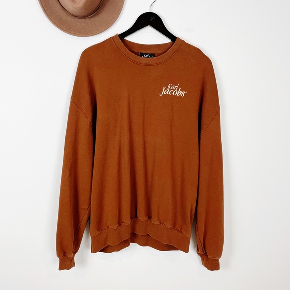 Karl Jacobs Logo Minimalist Crewneck Sweatshirt Size Large - Picture 1 of 9